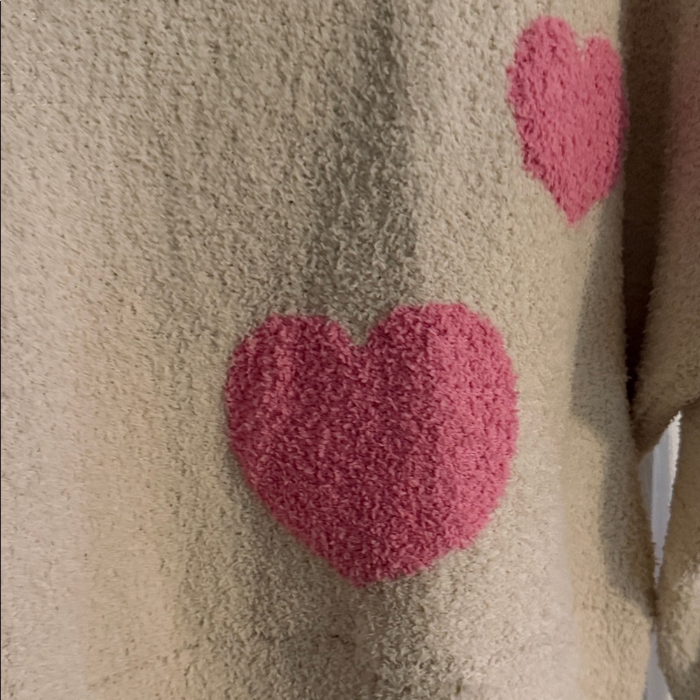 Jessica Simpson Cream Sweater with Pink Hearts - Picture 3 of 7